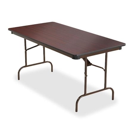 Iceberg OfficeWorks Commercial Folding Table, Mahogany Top, 30 in W x 60 in L ICE55214